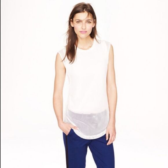 Public school for J.Crew short sleeve net top size M - Picture 1 of 5